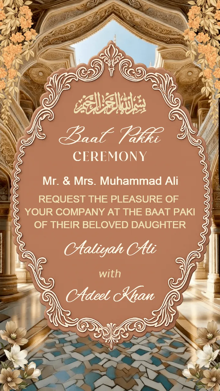 Baat Pakki Invitation Video Template With Luxury Style