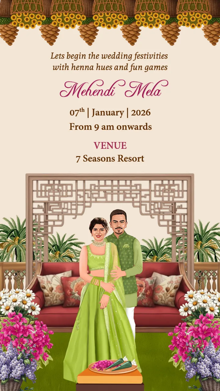 Indian Wedding Invitation Video with royal palace theme