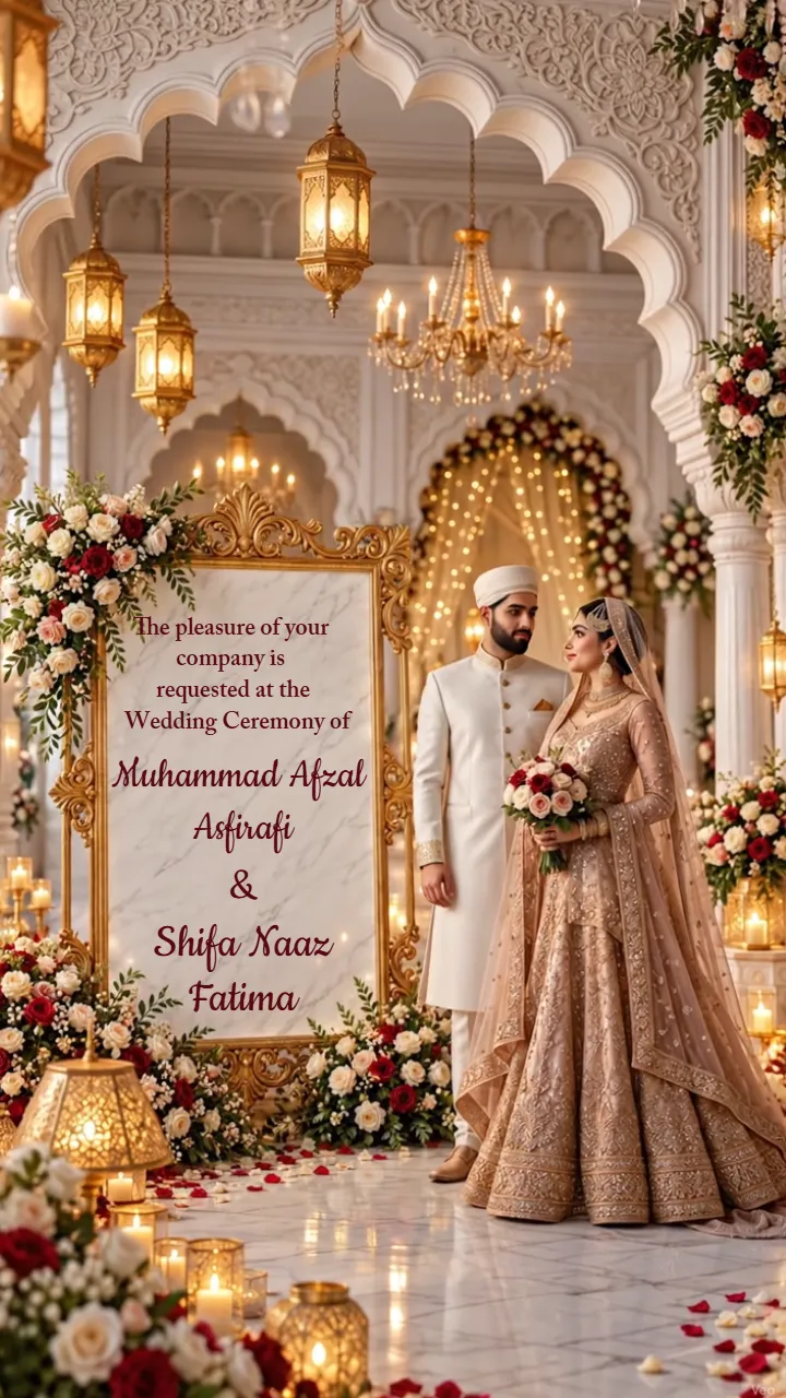 3D Muslim Wedding Invitation Video with Crescent Moon Arch