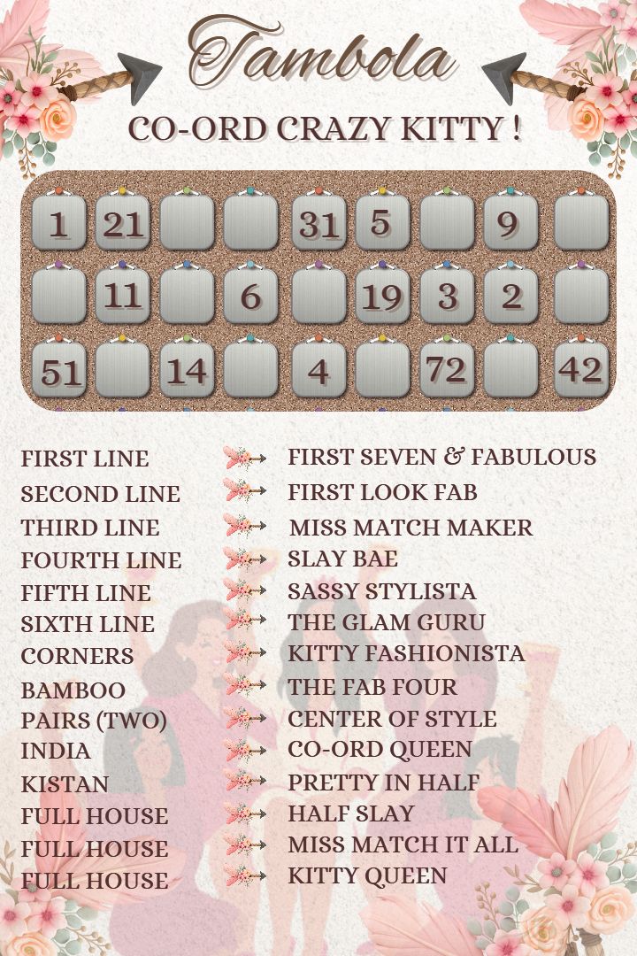 Tambola Ticket Games For Kitty Party Modern Look