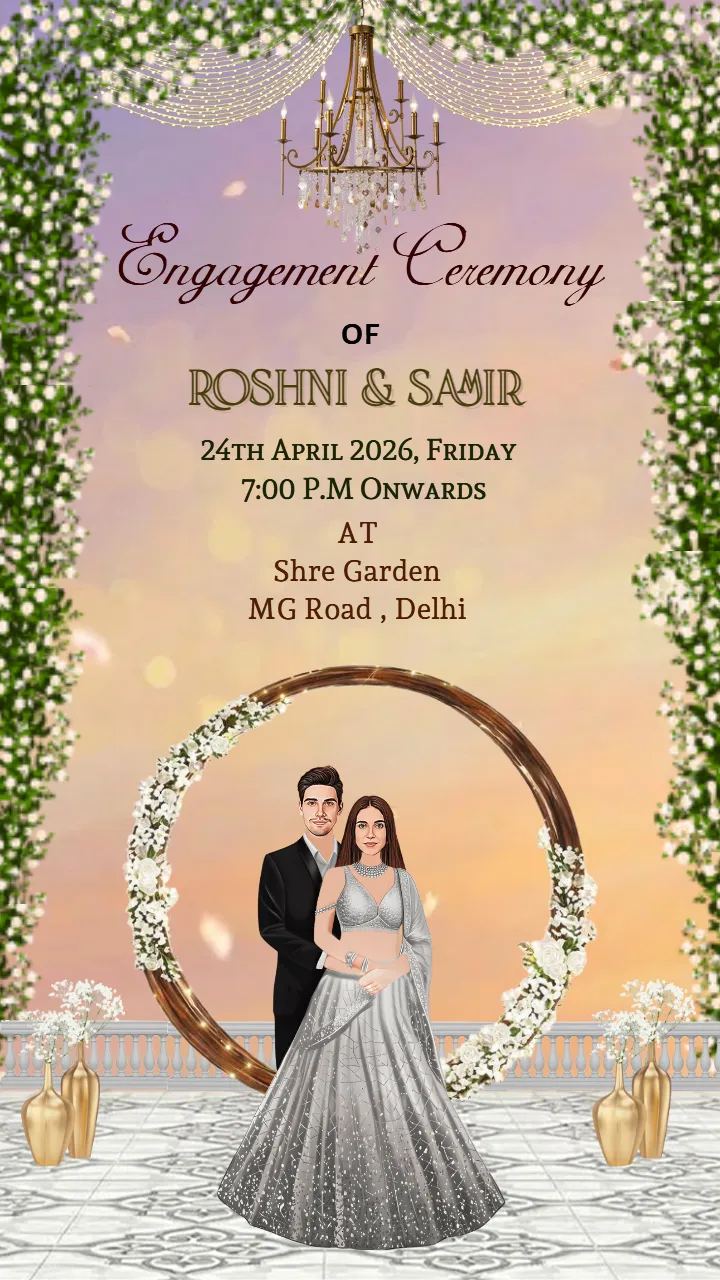 Romantic Engagement Invitation Video with Couple Theme