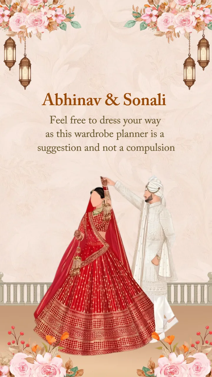 wardrobe planner video for multi day wedding celebrations