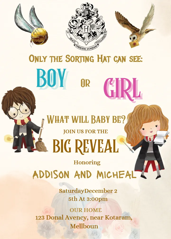 Magical Gender Reveal Ceremony Card for Your Joy