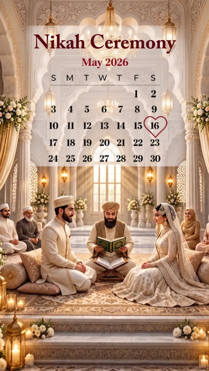 3D Muslim Wedding Invitation Video with Crescent Moon Arch