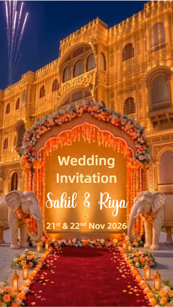 3D Wedding Invitation Video Royal Palace Theme