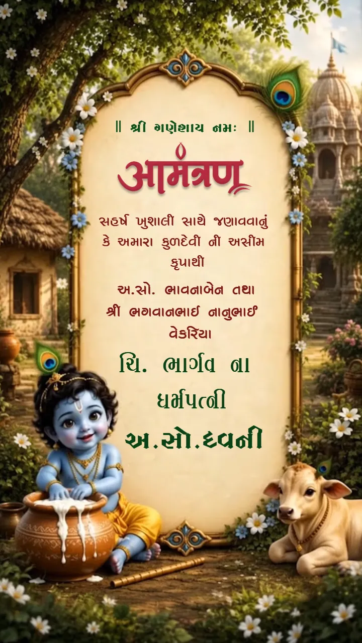 Download 3D Krishna Theme Baby Shower Invitation Video Ideas