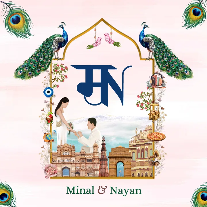 Engagement Logo with Luxury Heritage Monogram Design