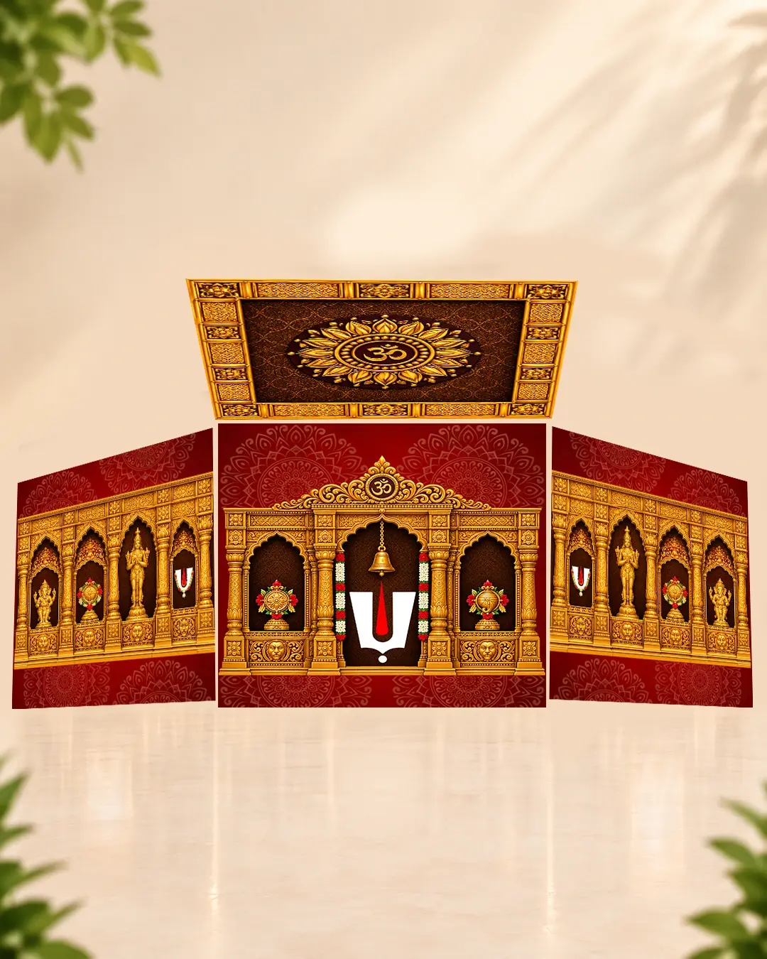 3D Ganesh Mandap Design for a Traditional decoration theme