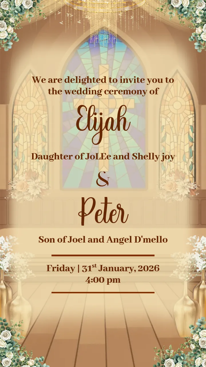 Christian Wedding Invitation Video Luxury Church Theme