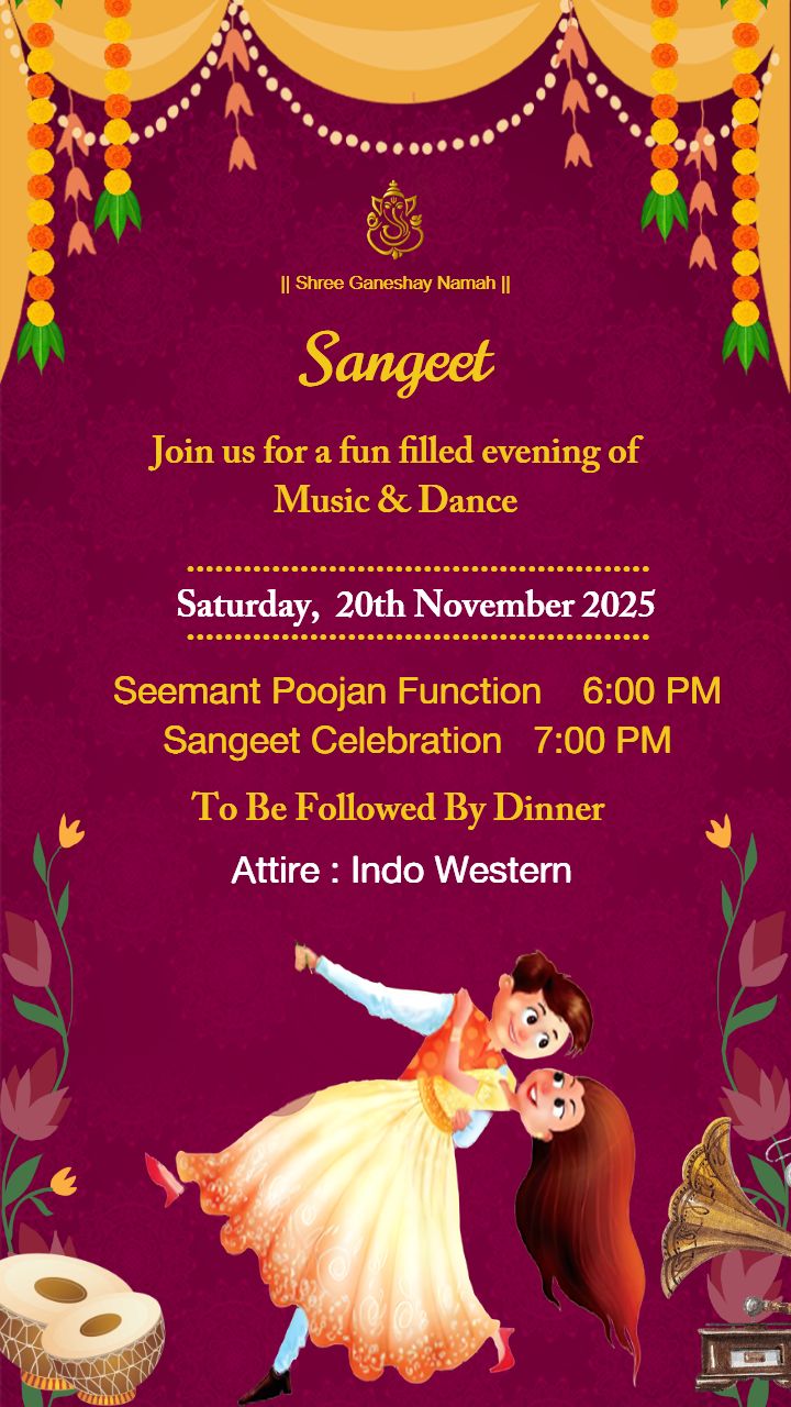 Wedding Invitation Card In Traditional And Modern Mix Look