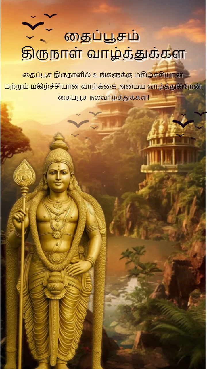 Happy Thaipusam Wishes 2026 in Tamil Murugan Arul