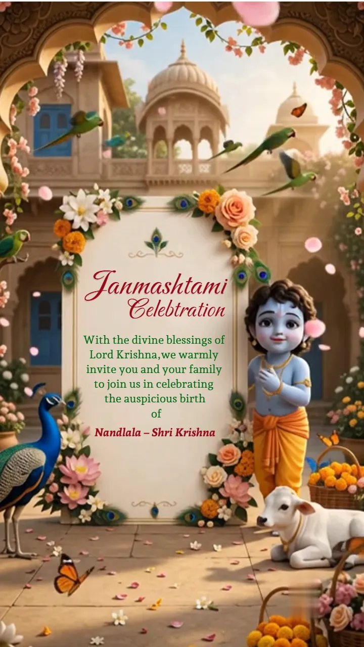 AI Janmashtami Invitation Video for Krishna Utsav