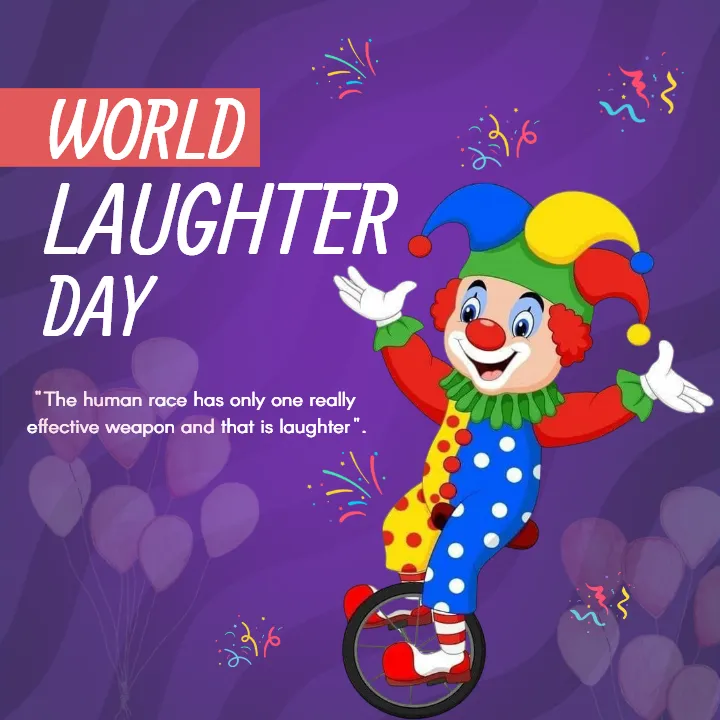 Shareable World Laughter Day Image in English Free Download