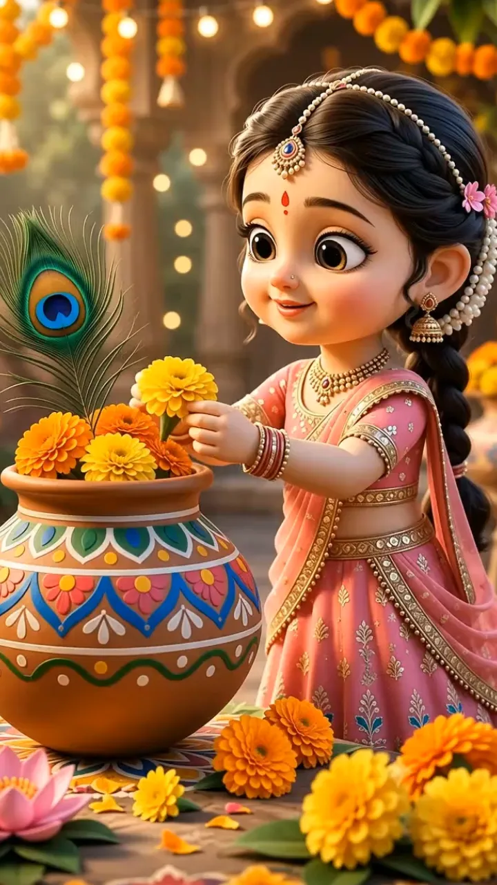3D Janmashtami Celebration Invitation Video