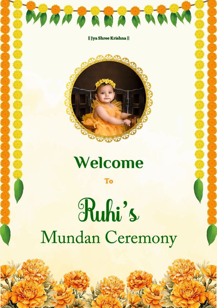 Mundan Ceremony Welcome Board Design for Memorable Events