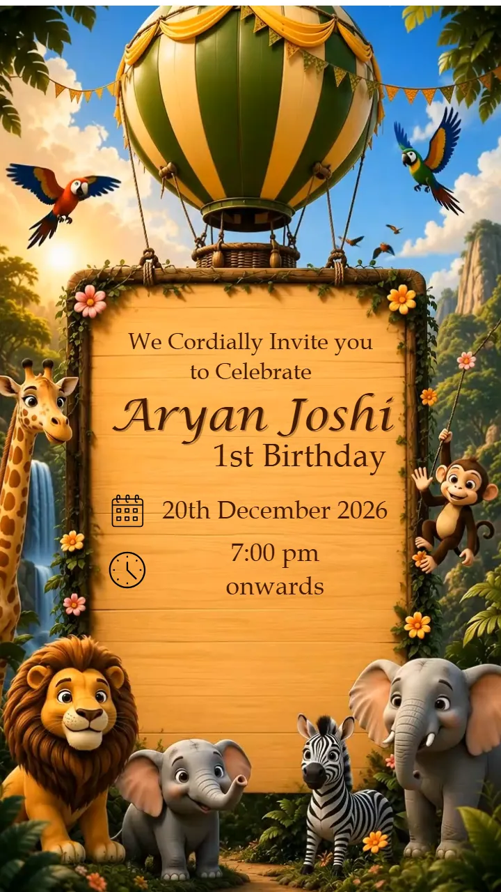 Birthday Invitation Video with Jungle Adventure Theme