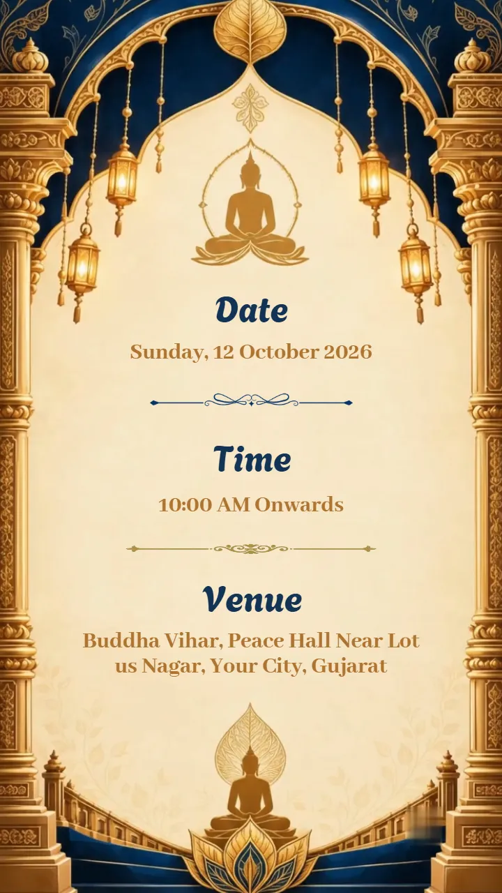 Buddhist Engagement Invitation Video With Golden Buddha
