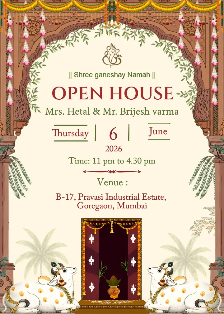 Open House Invitation Card Template for New Home