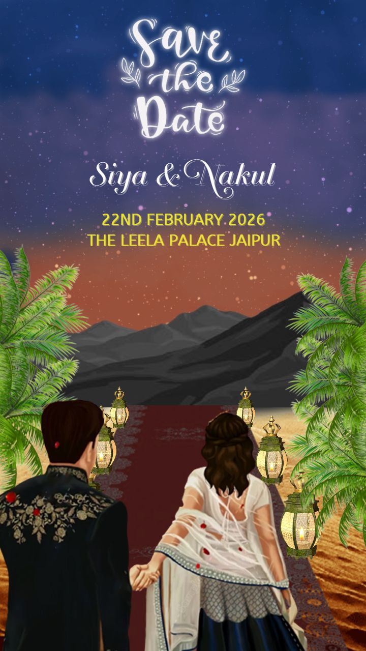 Starry Night Save the Date for Desert Weddings