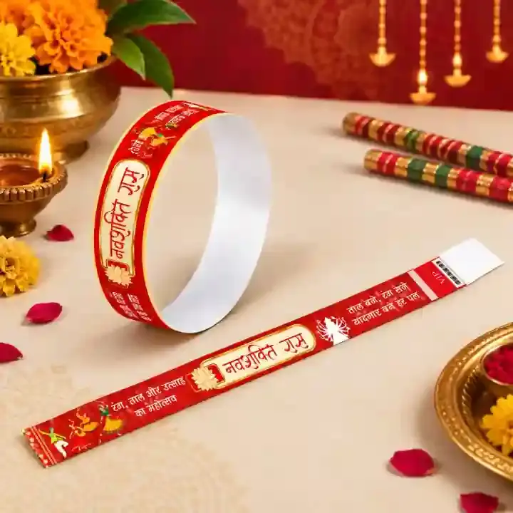 Navratri Paper Wristband Template for Custom Designs