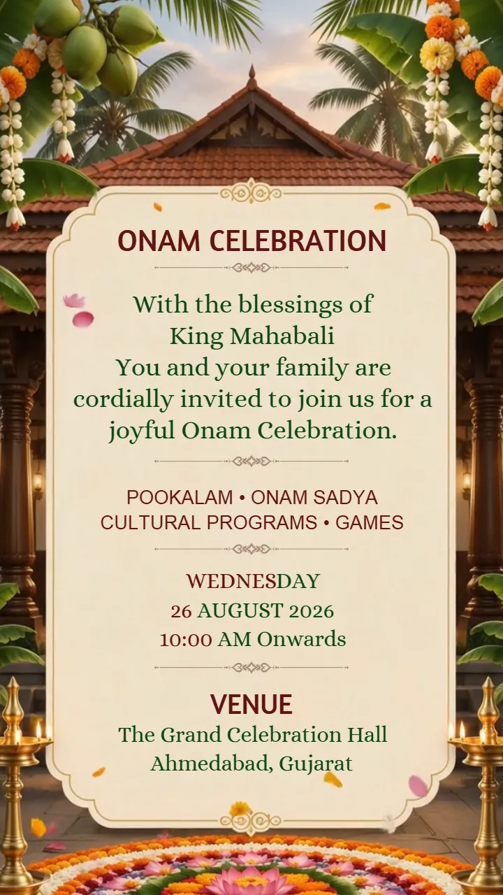 3D Onam Invitation Video