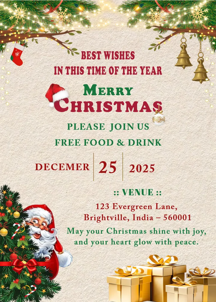 Merry Christmas Invitation Templates for Joyful Celebration