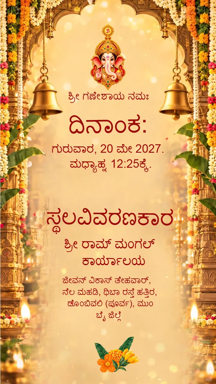 Kannada Engagement Invitation Video with Graceful Theme