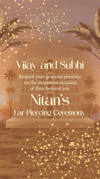 Traditional Hindu Ear Piercing Ceremony Invitation