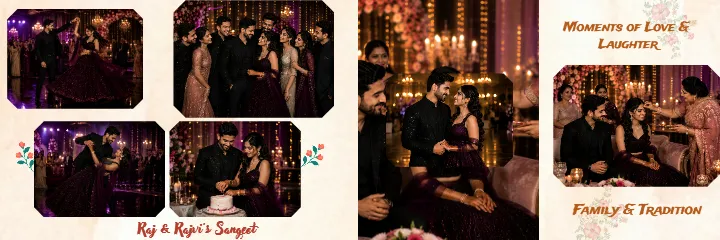 Sangeet Ceremony Album PSD Design for Wedding Albums
