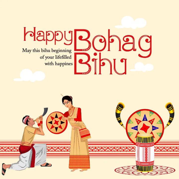 Trending Bohag Bihu Image in English HD for Social Post