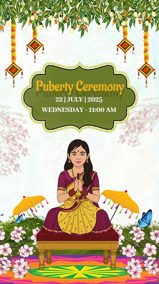 Traditional Puberty Ceremony Invitation Design