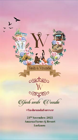 Premium Wedding Card Design with Couple Monogram Template