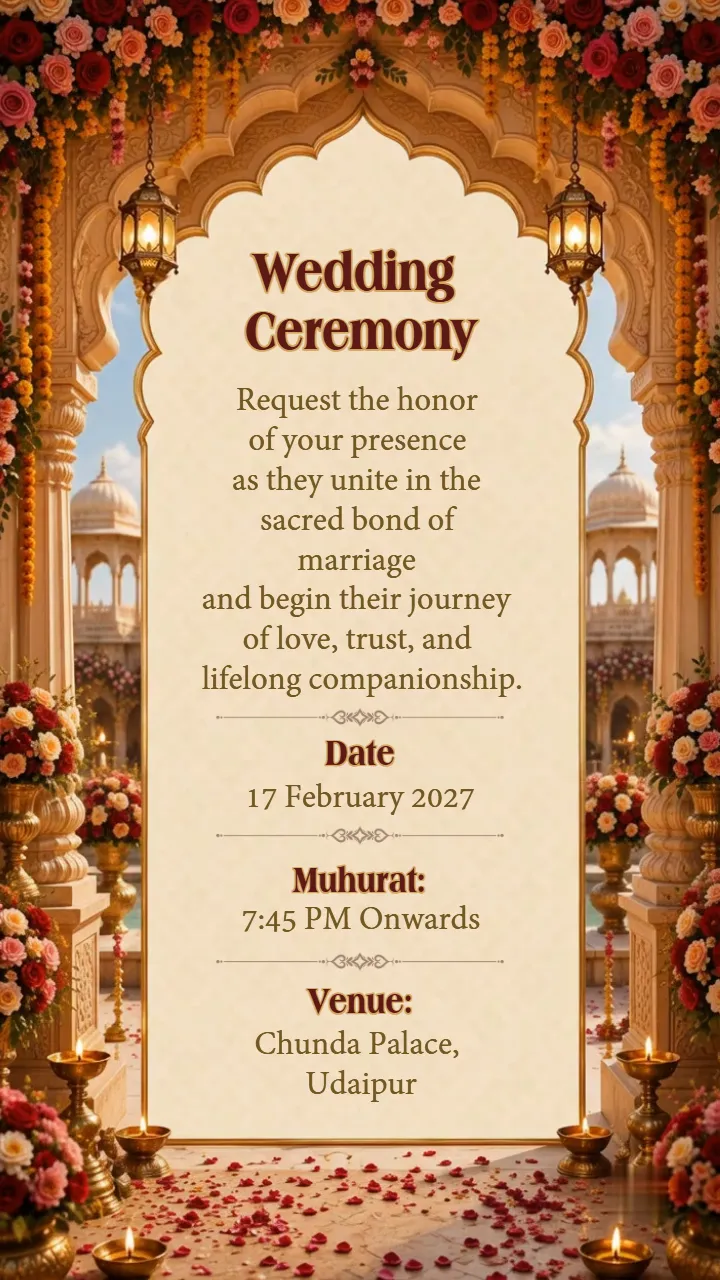 3d Indian Wedding Invitation Video with Royal Rajput Theme