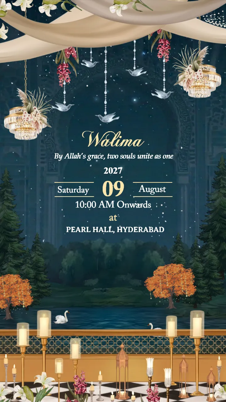 Elegant Muslim Wedding Invitation Video Templates Online