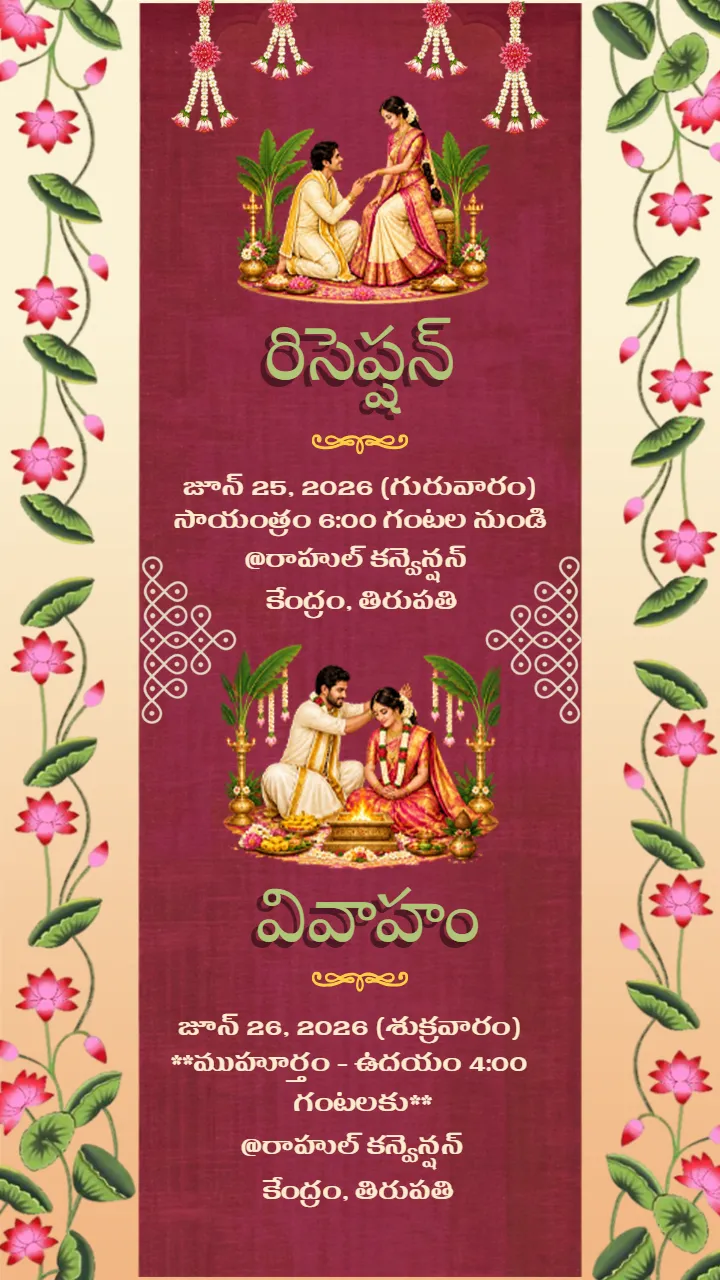 Telugu Wedding Invitation Video for Sacred Wedding Moments