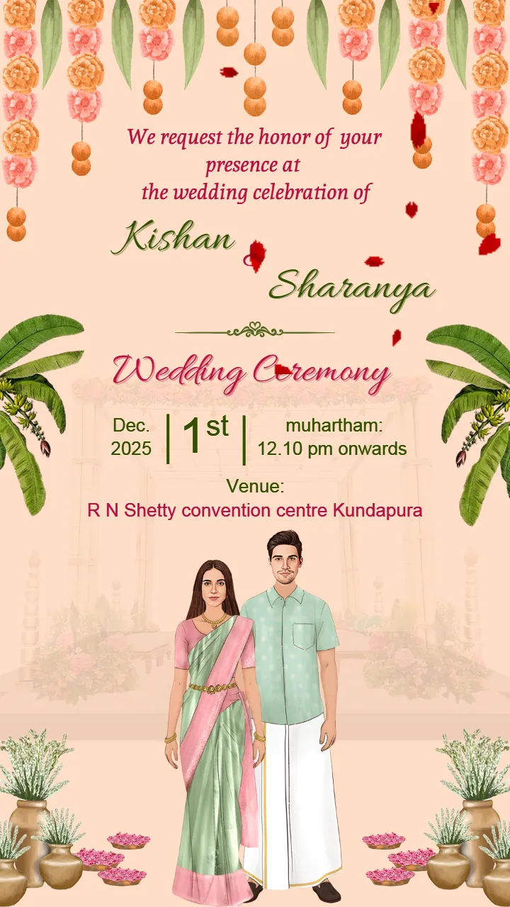 wedding ceremony invitation video for South Indian weddings