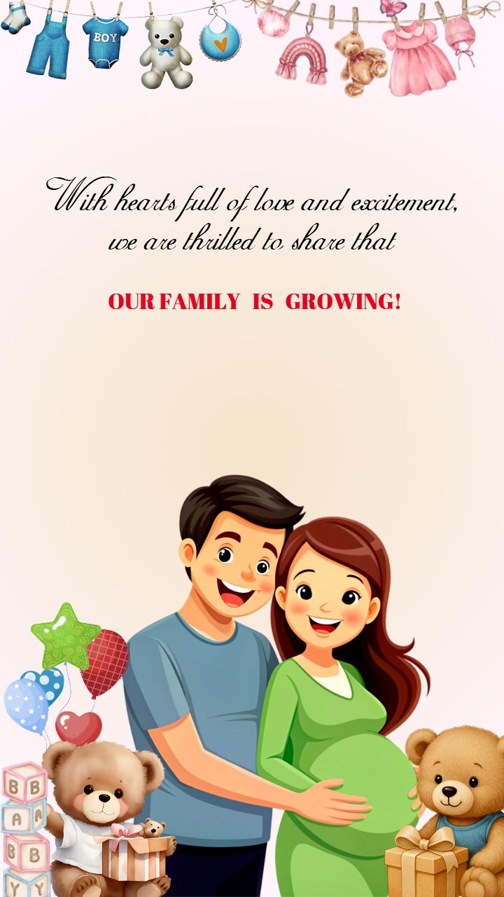 Pregnancy Announcement Short Video for Social Media