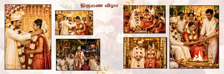 Tamil Wedding Album PSD With Temple Wedding Memories