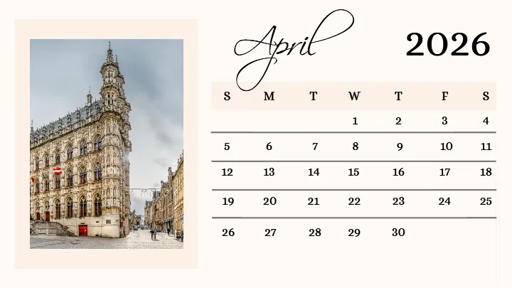 2026 calendar images with modern travel photo design