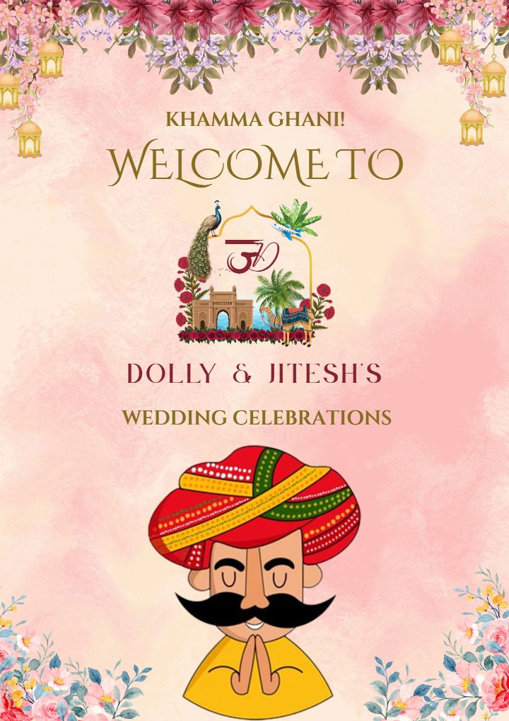 Khamma Ghani Royal Wedding Welcome Board Design