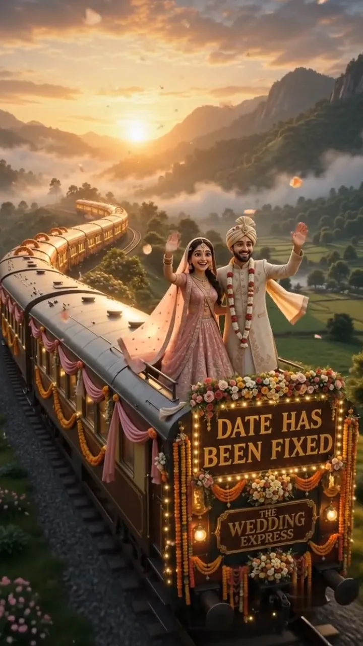 3D Save the Date Video for Animated Train Invitation Theme