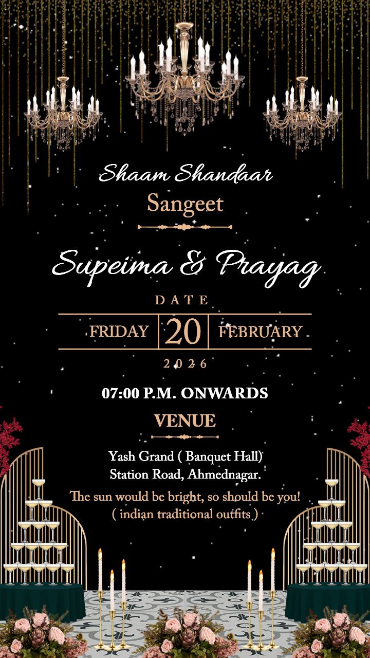 Classic Wedding Invitation Design With Royal Elephants