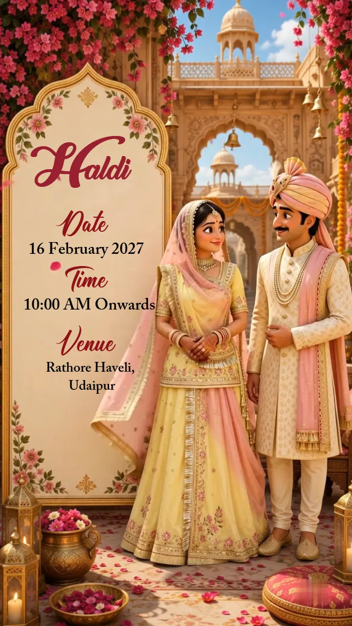 3d Indian Wedding Invitation Video with Royal Rajput Theme