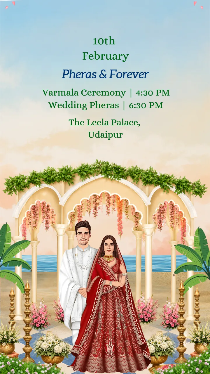 Wedding Invitation Video with Beachside Wedding Story