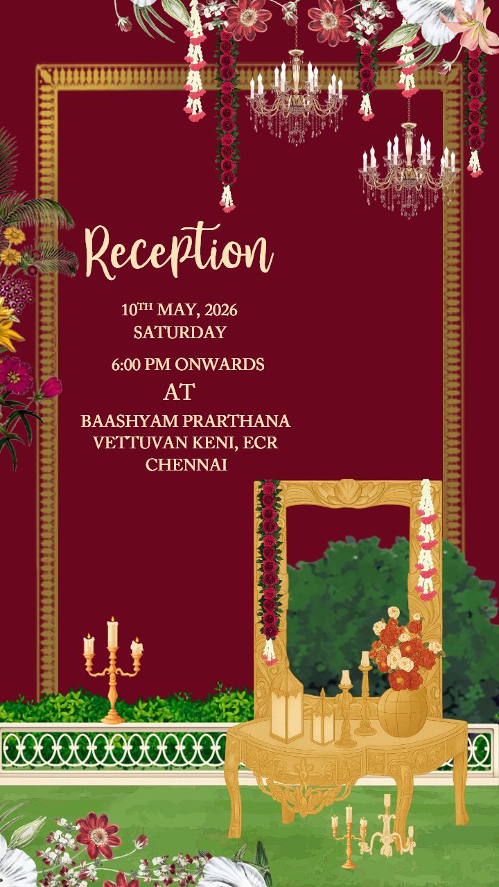Colorful Garden Wedding Video Invitation Card With Flowers