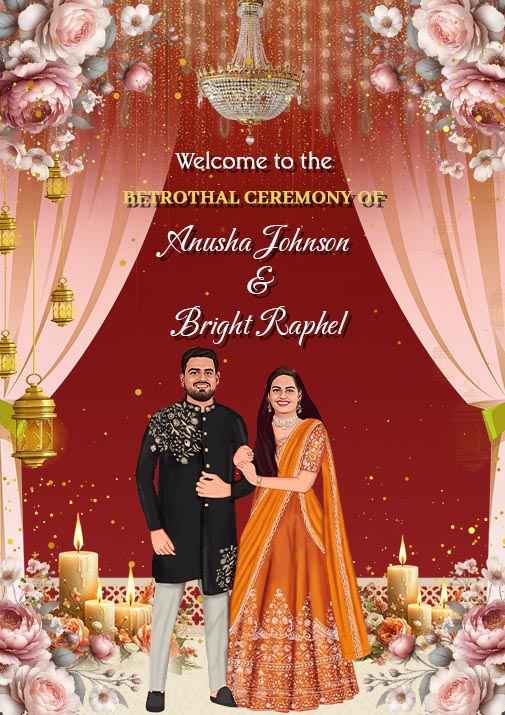 Personalised Betrothal Ceremony Invitation Templates