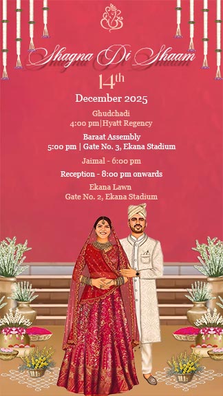 Colorful Theme Indian Wedding Invitation Templates