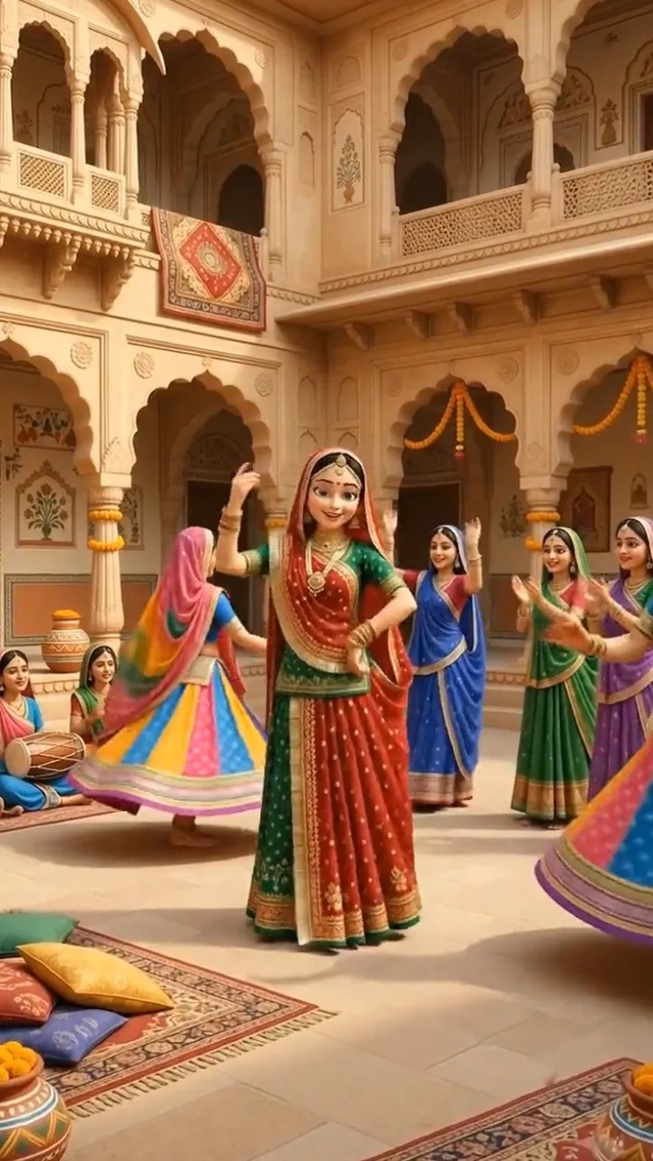 3D Sinjara Teej Invitation Video with Rajasthani Theme