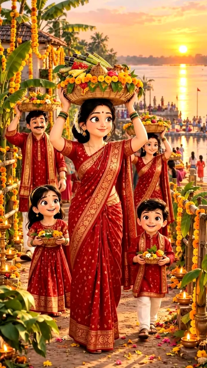Chhath Puja Invitation Video for Sunset Rituals