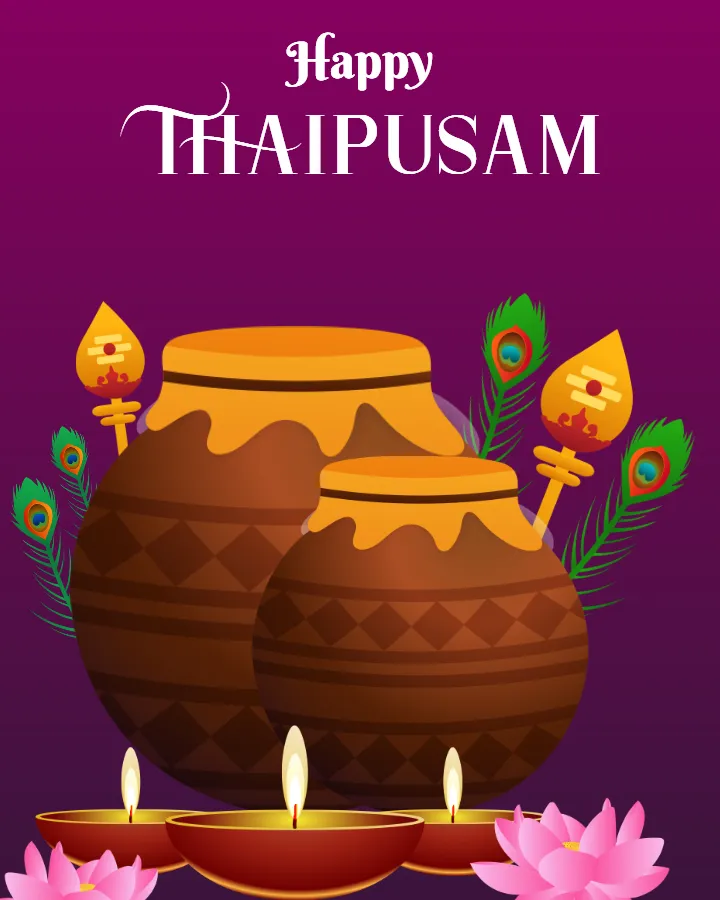 Thaipusam Images in Tamil with Traditional Festival Design